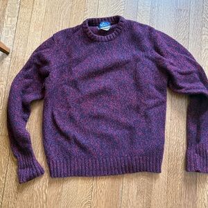 Woolrich Burgundy Crewneck Wool Sweater